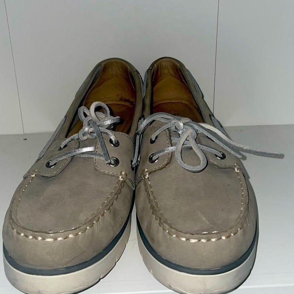 Gray suede🩶sperry platforms chunky sneakers platform sneakers boat shoes y2k - Picture 9 of 9